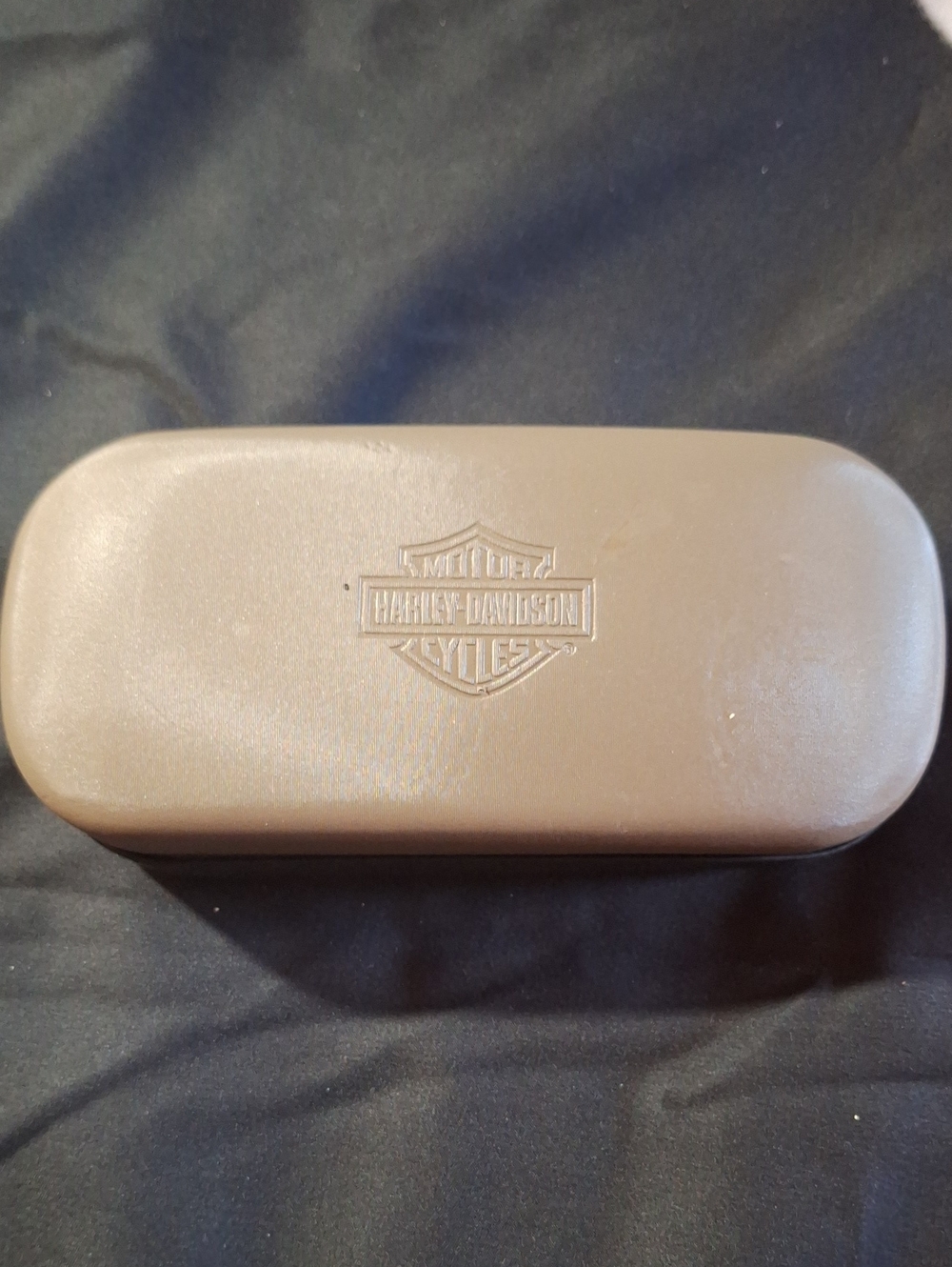 Harley-Davidson Silver and Black Bigger Embossed Eyewear Case
